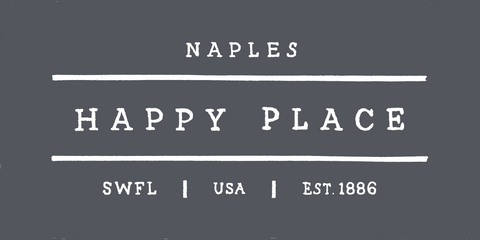 Image of Happy Place Tea Towel -  Palm Tree Naples - SWFL - White