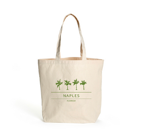 Happy Place Market Tote Palm Tree Naples Green