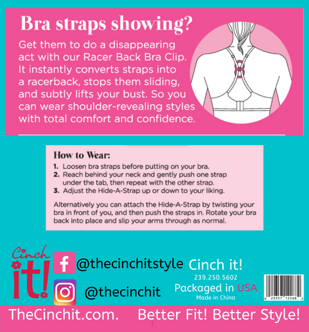 Image of Clip it! Racer Back Bra Clip - How to wear instructions