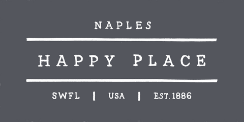 Happy Place Tea Towel - Naples - SWFL - White
