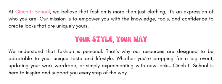Instantly create a better fit or unique style by pulling fabric through this cinch clip.