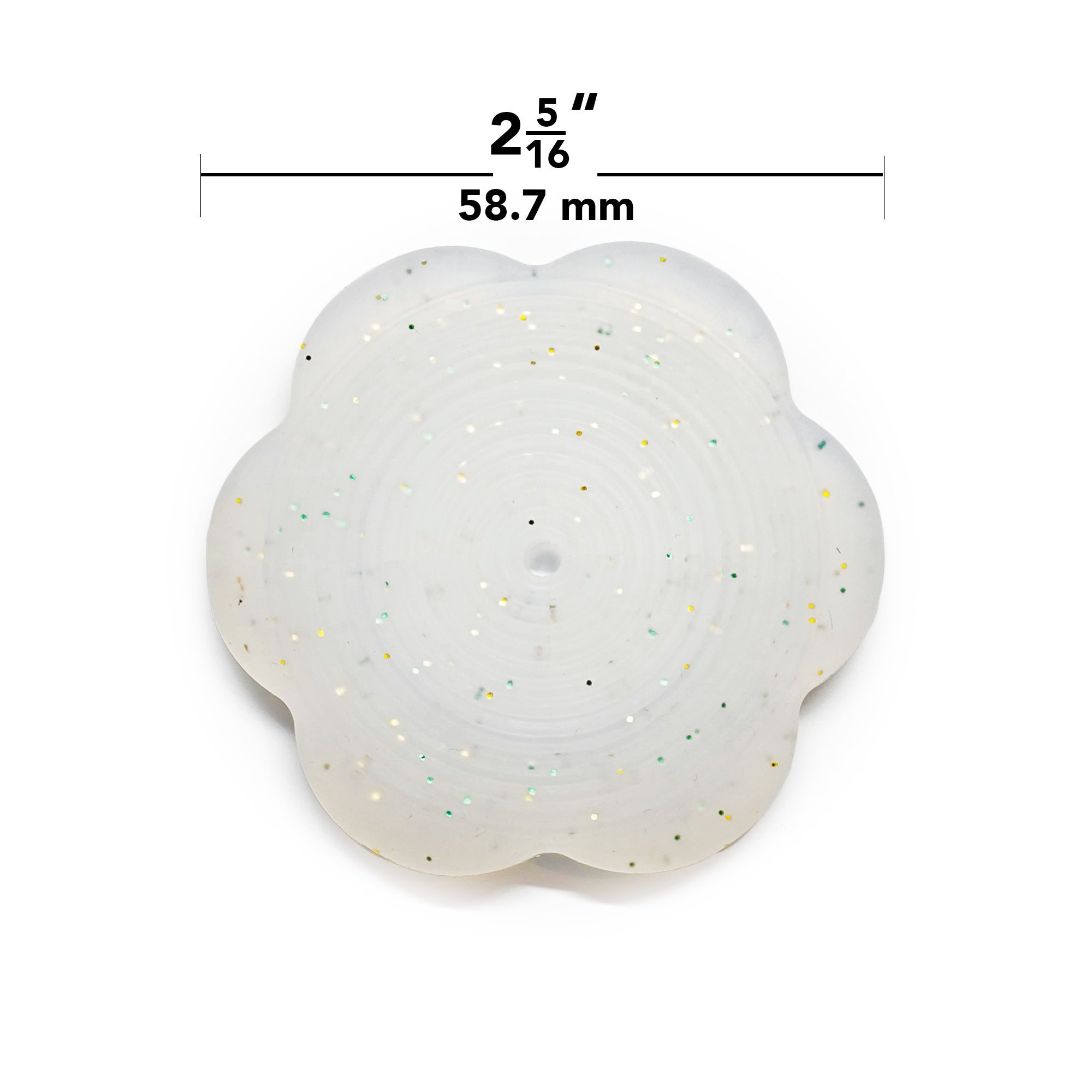 Cinch It! clear white with a measurement of 58.7 mm or 2 5/16 inches