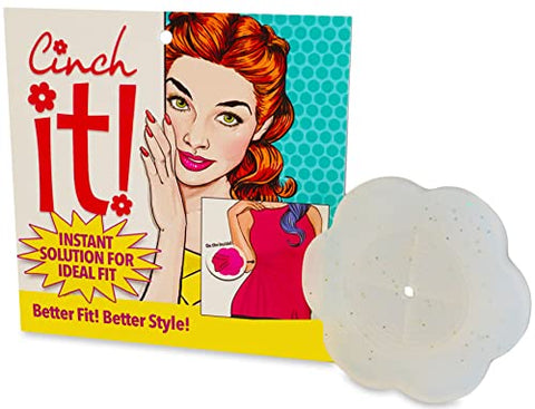 Image of The Cinch It! clear white with a retro background
