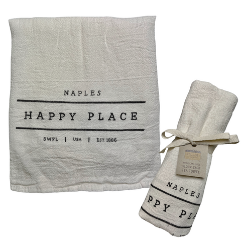 Naples happy place tea towel
