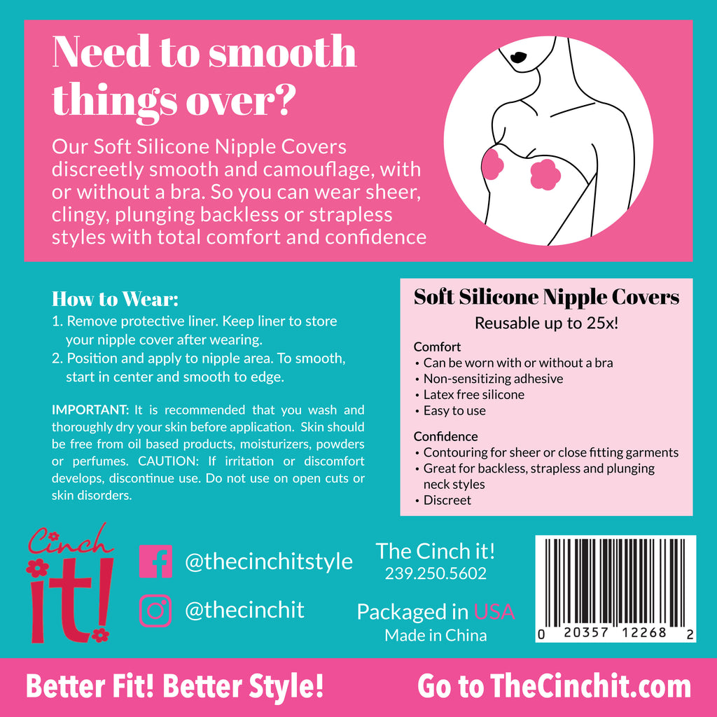 Nip It! packaging instructions on how to wear Cinch It!